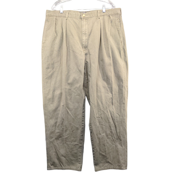 Polo by Ralph Lauren Men's Straight Leg Chino Pants Green 40x30 Pleated Front - Picture 1 of 12